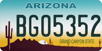 AZ license plate BGO5352