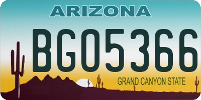 AZ license plate BGO5366