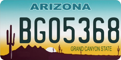 AZ license plate BGO5368