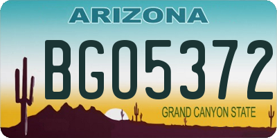AZ license plate BGO5372
