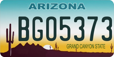 AZ license plate BGO5373
