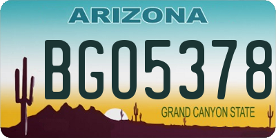 AZ license plate BGO5378