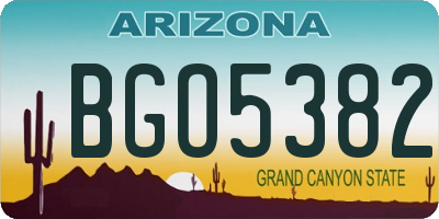 AZ license plate BGO5382