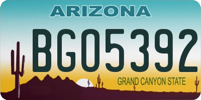 AZ license plate BGO5392