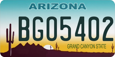 AZ license plate BGO5402