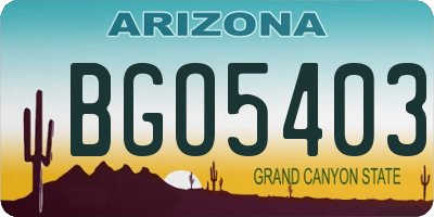 AZ license plate BGO5403
