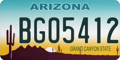 AZ license plate BGO5412