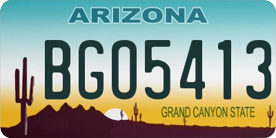 AZ license plate BGO5413