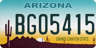 AZ license plate BGO5415