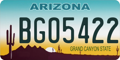 AZ license plate BGO5422