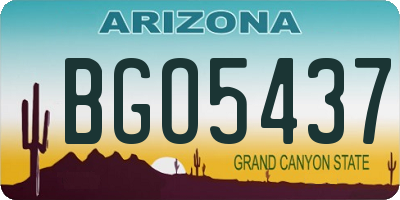 AZ license plate BGO5437