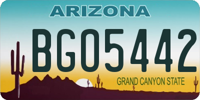 AZ license plate BGO5442