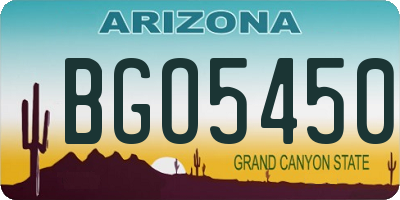 AZ license plate BGO5450