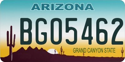 AZ license plate BGO5462