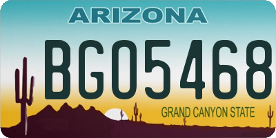 AZ license plate BGO5468