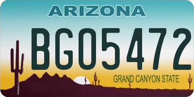 AZ license plate BGO5472