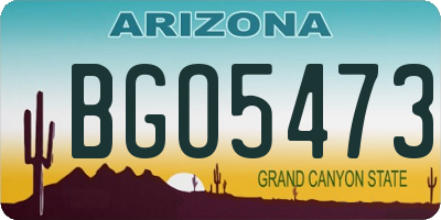 AZ license plate BGO5473