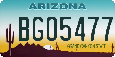 AZ license plate BGO5477