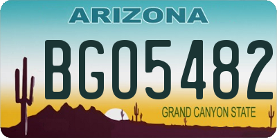AZ license plate BGO5482