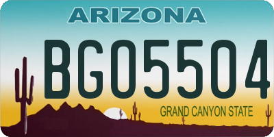 AZ license plate BGO5504