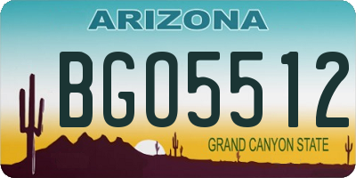 AZ license plate BGO5512