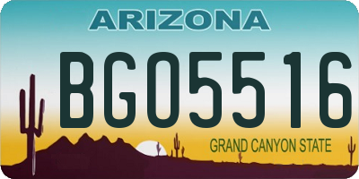 AZ license plate BGO5516