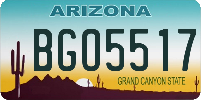 AZ license plate BGO5517