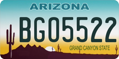AZ license plate BGO5522