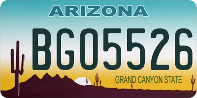 AZ license plate BGO5526