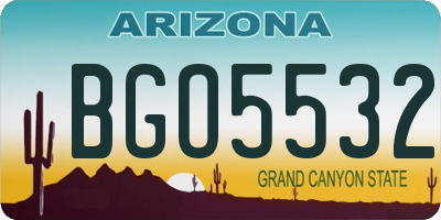AZ license plate BGO5532