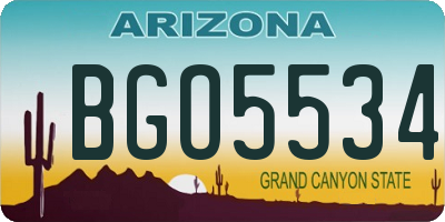 AZ license plate BGO5534