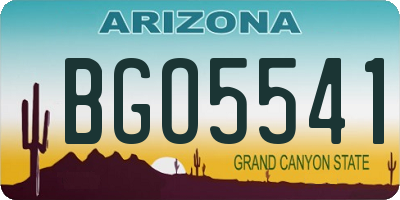 AZ license plate BGO5541