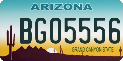 AZ license plate BGO5556