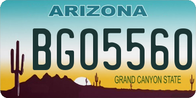 AZ license plate BGO5560