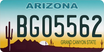 AZ license plate BGO5562