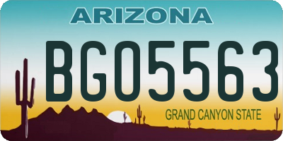 AZ license plate BGO5563