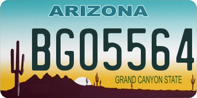 AZ license plate BGO5564