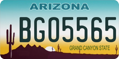 AZ license plate BGO5565