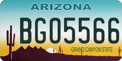 AZ license plate BGO5566