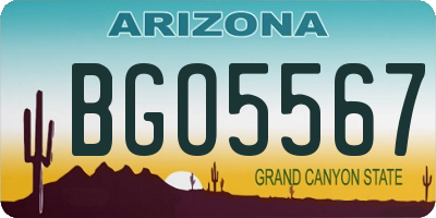 AZ license plate BGO5567