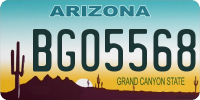 AZ license plate BGO5568