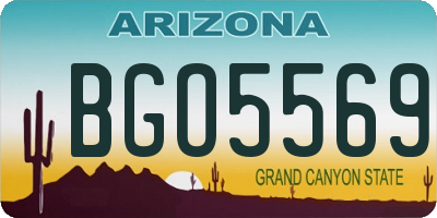 AZ license plate BGO5569