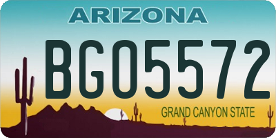 AZ license plate BGO5572