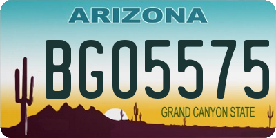 AZ license plate BGO5575