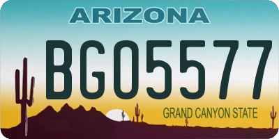 AZ license plate BGO5577