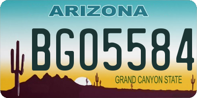 AZ license plate BGO5584