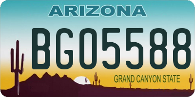 AZ license plate BGO5588