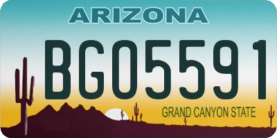 AZ license plate BGO5591