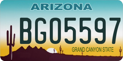 AZ license plate BGO5597