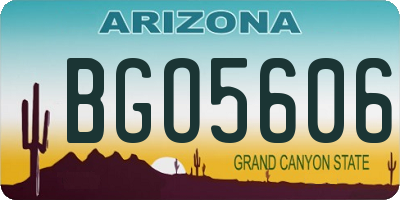AZ license plate BGO5606